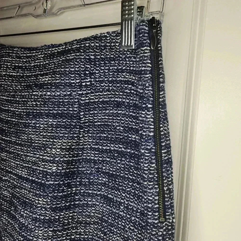 Banana Republic Navy Tweed Pencil Skirt Size 6 Lined Career Classic Capsule NWT